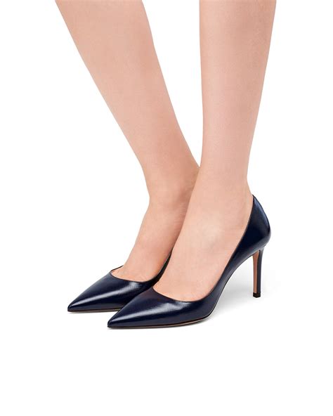 Prada Saffiano Textured Patent Leather Pumps 